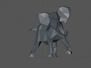 Low poly elephant 3D Print Model