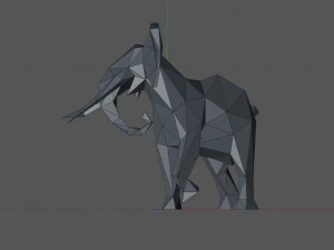 Low poly elephant 3D Print Model