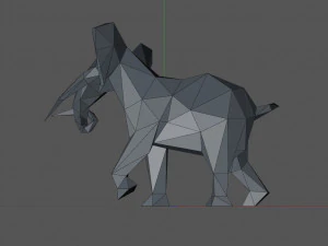 Low poly elephant 3D Print Model