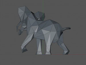 Low poly elephant 3D Print Model