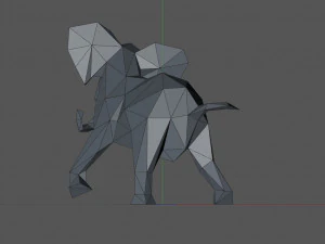 Low poly elephant 3D Print Model