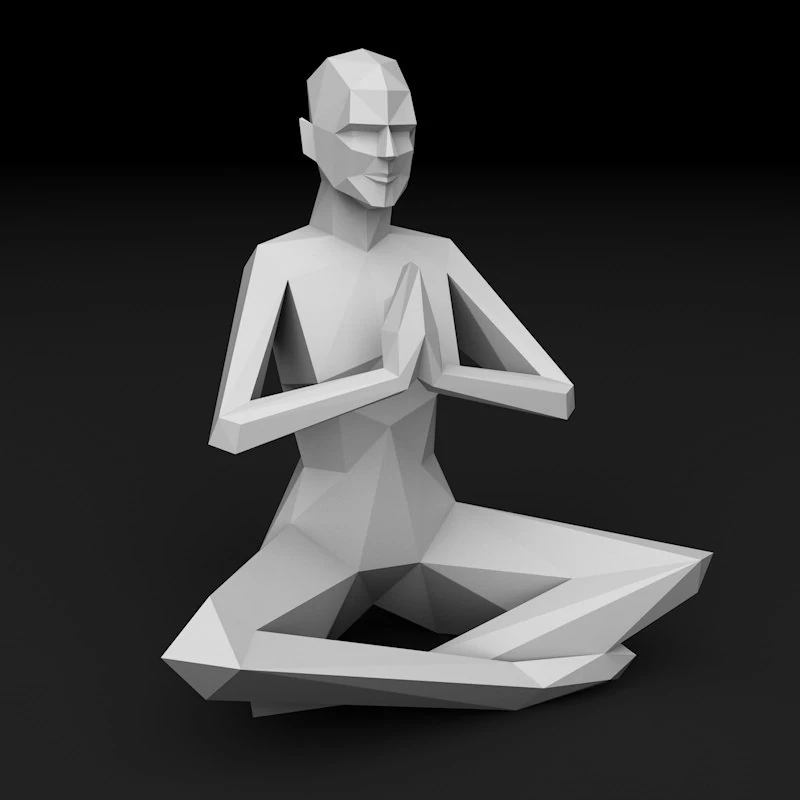 A low poly person 3D Print Model .c4d .max .obj .3ds .fbx .stl .blend 