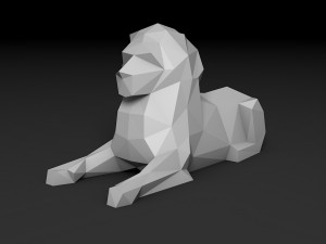 Lion Low Poly 3D Print Model