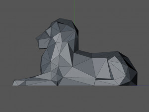 Lion Low Poly 3D Print Model