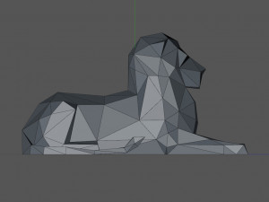 Lion Low Poly 3D Print Model