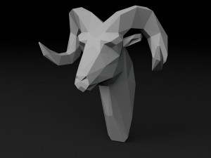 Low Poly head ram 3D Print Model