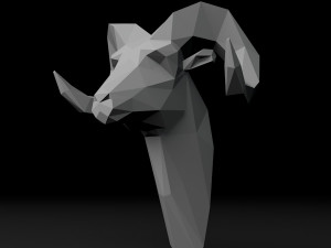 Low Poly head ram Modelo de Impressão 3D
