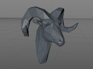 Low Poly head ram Modelo de Impressão 3D