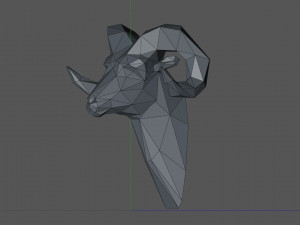 Low Poly head ram Modelo de Impressão 3D