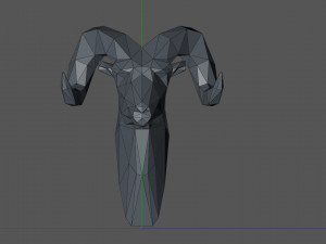 Low Poly head ram Modelo de Impressão 3D