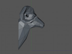 Low Poly head ram Modelo de Impressão 3D
