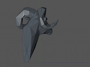 Low Poly head ram Modelo de Impressão 3D