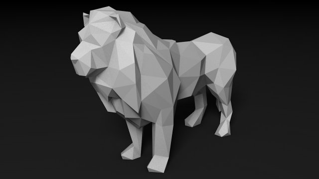 Lion Low Poly 3D Print Model .c4d .max .obj .3ds .fbx .stl .blend 