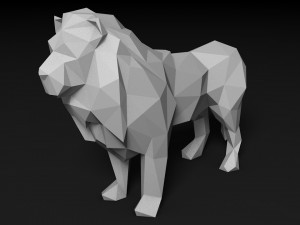 Lion Low Poly 3D Print Model