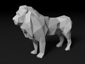 Lion Low Poly 3D Print Model