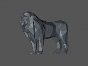 Lion Low Poly 3D Print Model