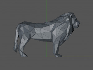 Lion Low Poly 3D Print Model