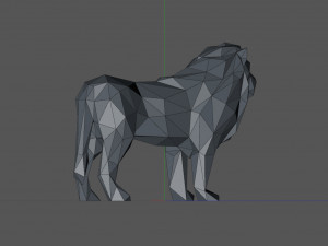 Lion Low Poly 3D Print Model