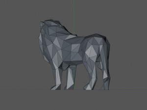Lion Low Poly 3D Print Model
