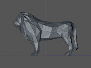 Lion Low Poly 3D Print Model
