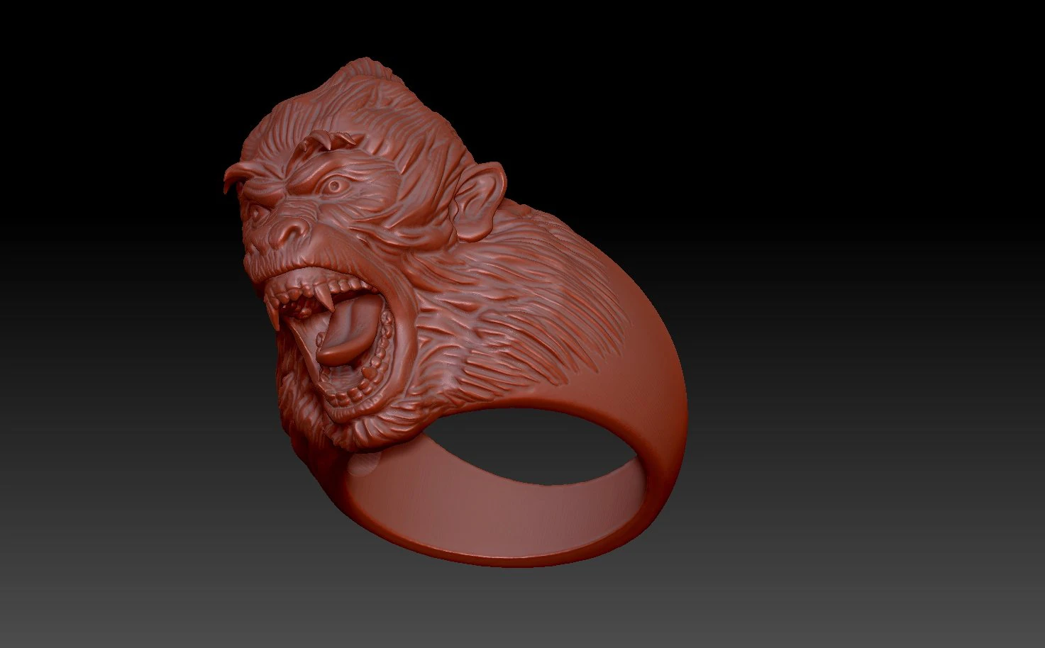 Monkey ring 3D Print Model .c4d .max .obj .3ds .fbx .stl .blend 