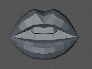 Low poly lips 3D Print Model