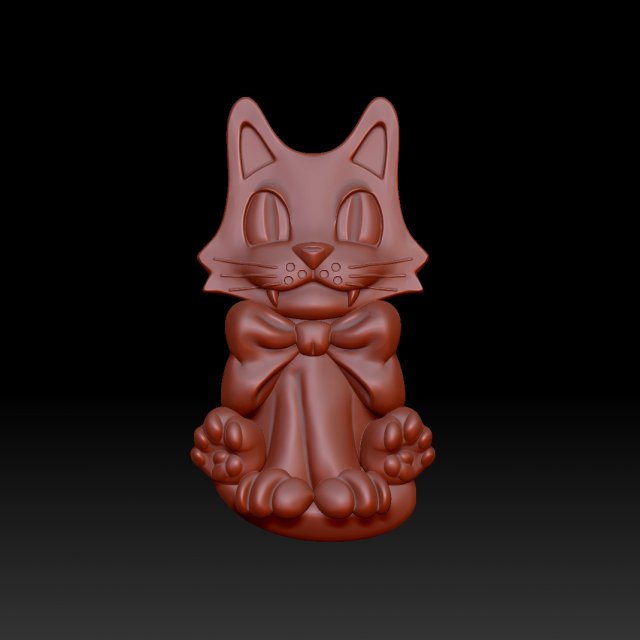 Cat 3D Baskı Modeli .c4d .max .obj .3ds .fbx .stl .blend 
