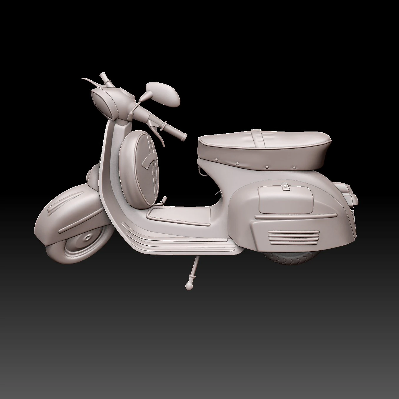Moped 3D Print Model .c4d .max .obj .3ds .fbx .stl .blend 