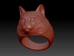 Anel Gato Modelo de Impressão 3D