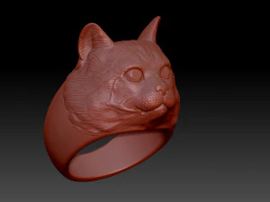 Anel Gato Modelo de Impressão 3D