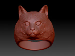 Anel Gato Modelo de Impressão 3D