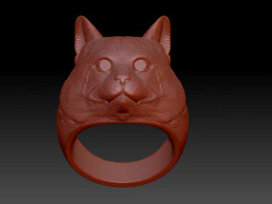 Anel Gato Modelo de Impressão 3D