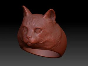 Anel Gato Modelo de Impressão 3D