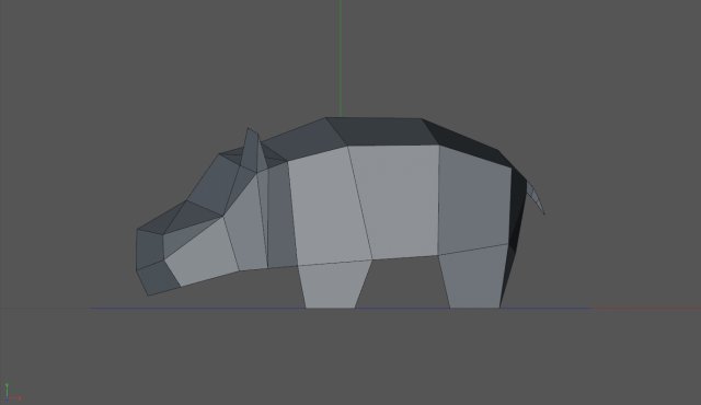 Hippopotamus 3D 打印模型 .c4d .max .obj .3ds .fbx .stl .blend 