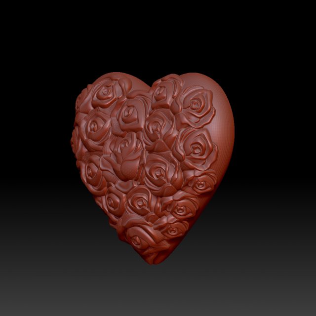 Heart Rose 3D 打印模型 .c4d .max .obj .3ds .fbx .stl .blend 