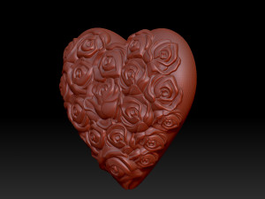 Heart Rose 3D Print Model