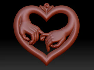 Cora&ccedil;&atilde;o com m&atilde;os Modelo de Impressão 3D