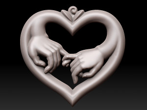 Heart with hands 3D Print Model