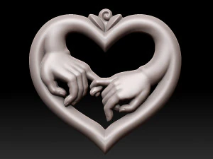 Heart with hands 3D Print Model