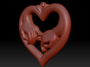 Heart with hands 3D Print Model