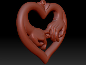 Heart with hands 3D Print Model