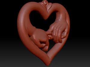 Heart with hands 3D Print Model