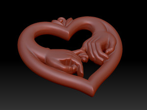 Heart with hands 3D Print Model