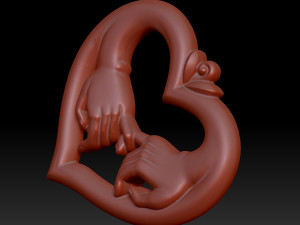 Heart with hands 3D Print Model