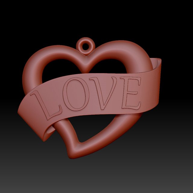 Heart pedant Model Cetak 3D .c4d .max .obj .3ds .fbx .stl .blend 