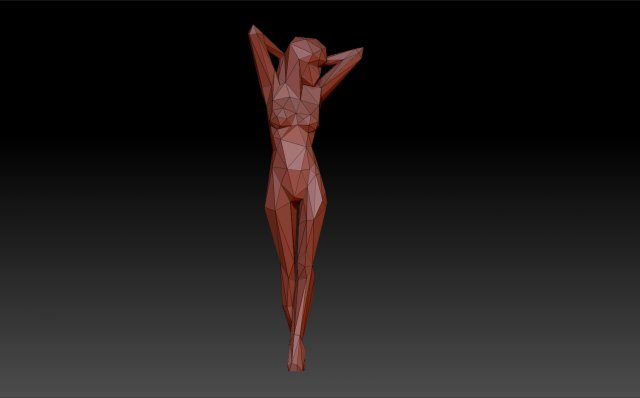 Low Poly Woman 3Dプリントモデル .c4d .max .obj .3ds .fbx .stl .blend 