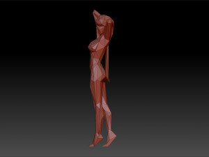 Low Poly Woman 3Dプリントモデル