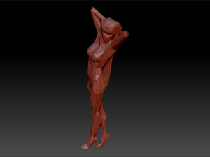Low Poly Woman 3Dプリントモデル