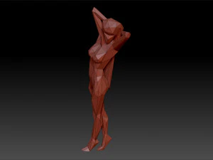 Low Poly Woman 3D Print Model