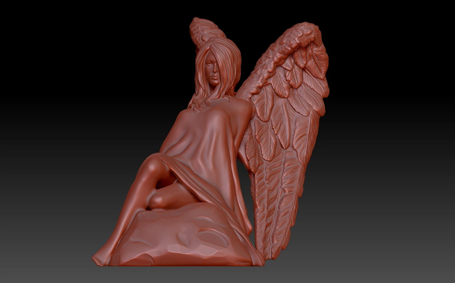 Angel woman 3D Print Model .c4d .max .obj .3ds .fbx .stl .blend 